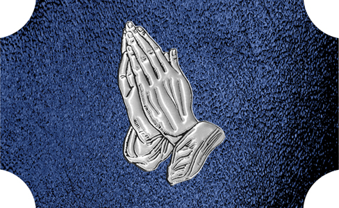 DLP517 516 SL SH BL Silver Praying Hands Shimmer Blue